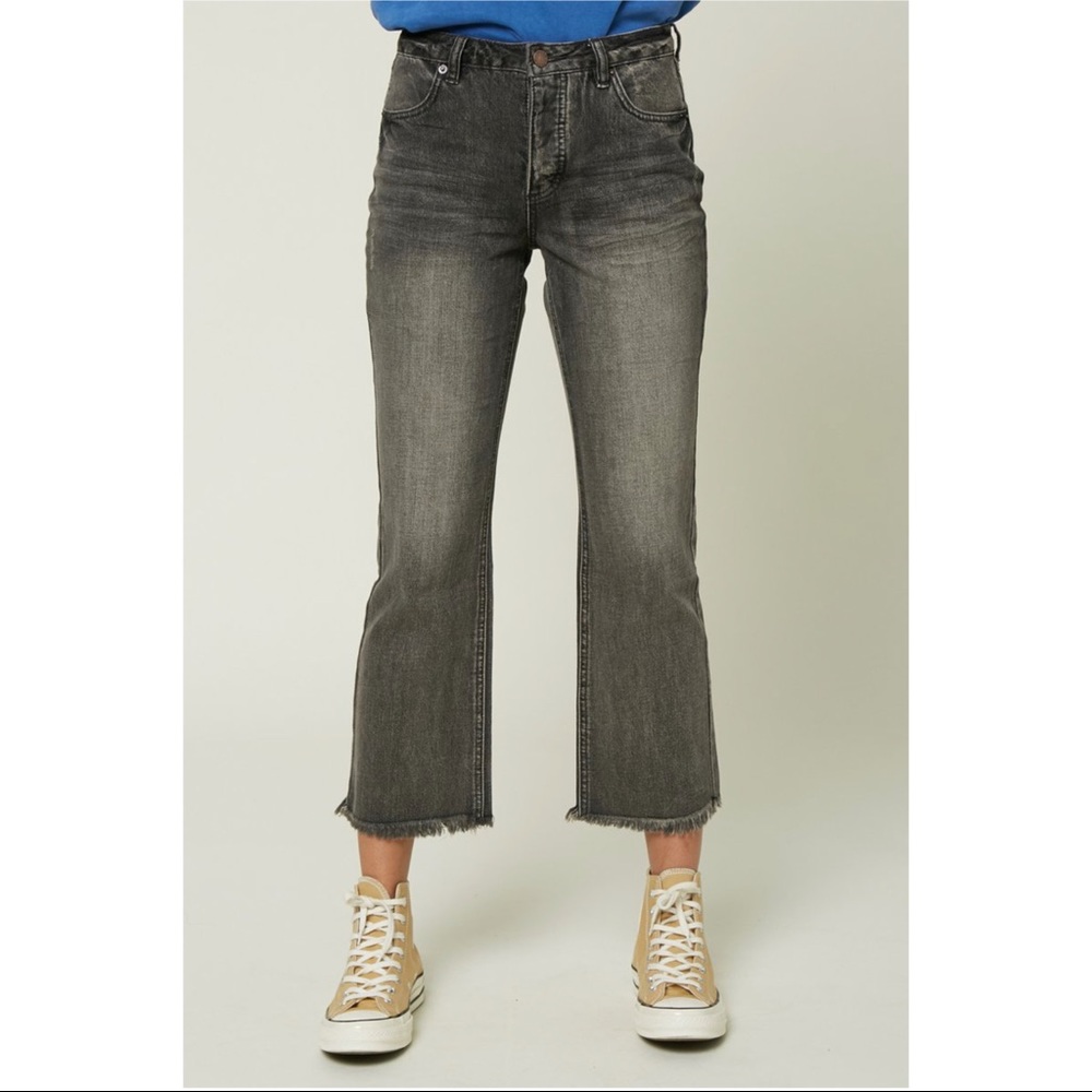 O’NEILL Mini Bootcut Cropped Sutter Jeans in Ash Black NEW